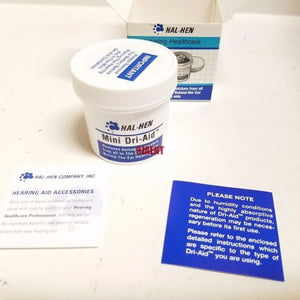 New Hal-Hen Mini Dri-Aid Kit - Hearing Aid Dehumidifier - Canister and Jar -