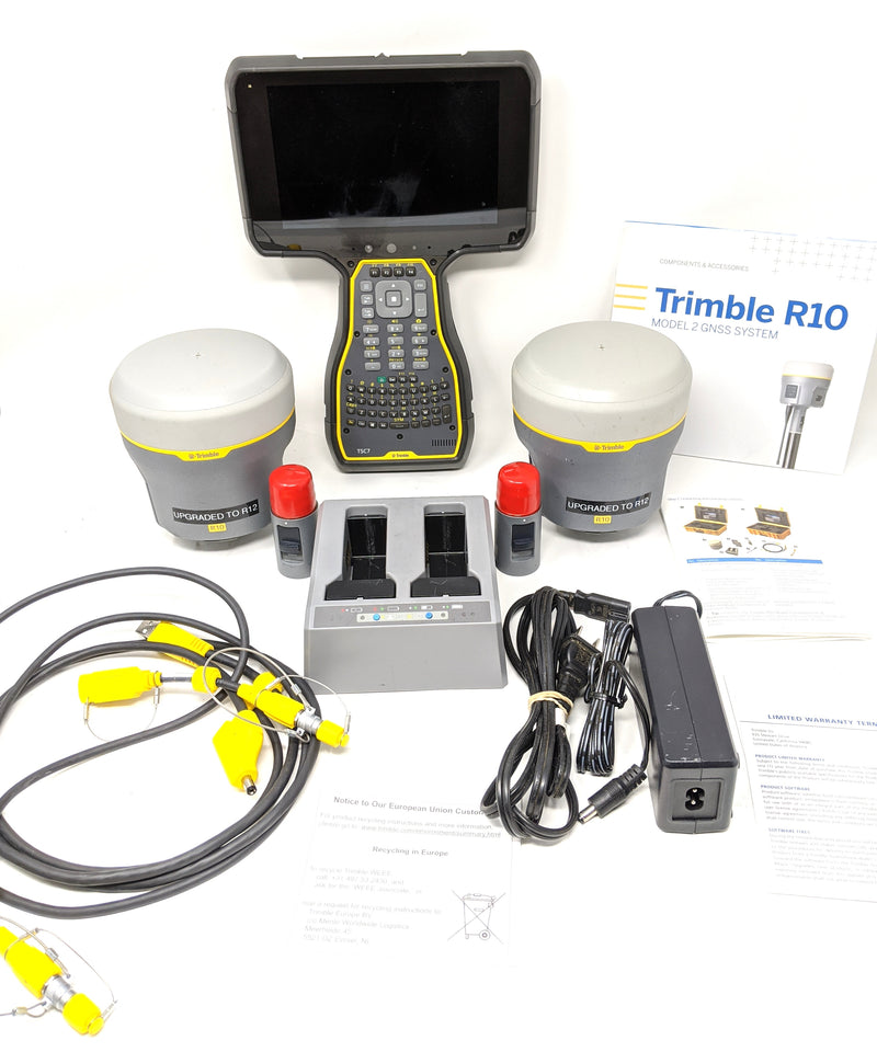 Trimble R9 Kit Trimble R10 Model 2 R12 Base & Rover GNSS Surveying Kit with TSC7 T ...